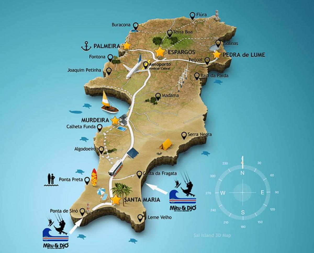 地图的圣玛丽亚Cape Verde